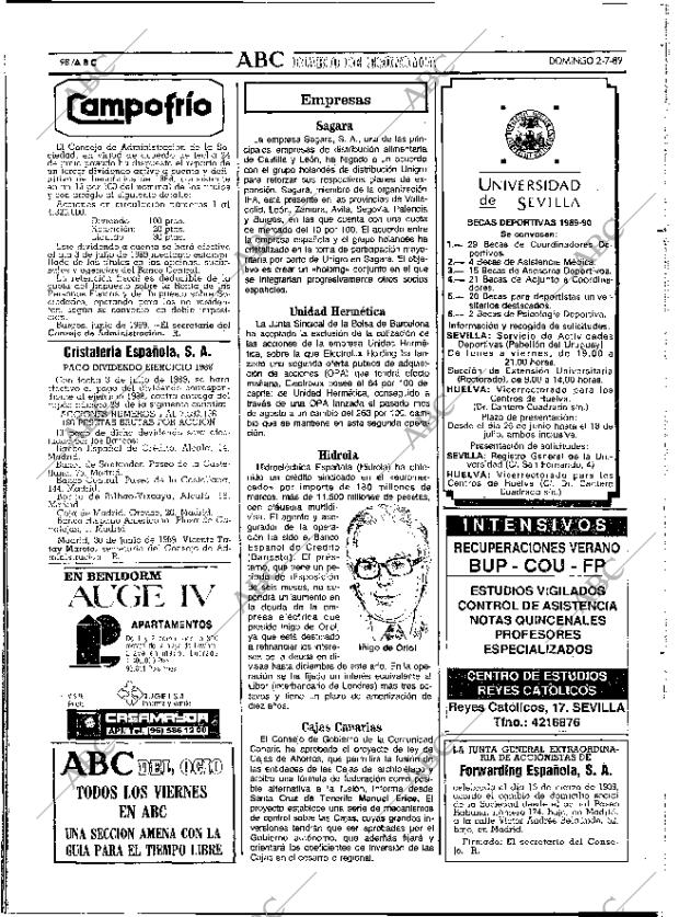 ABC SEVILLA 02-07-1989 página 98
