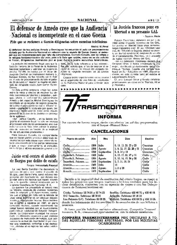 ABC MADRID 05-07-1989 página 23