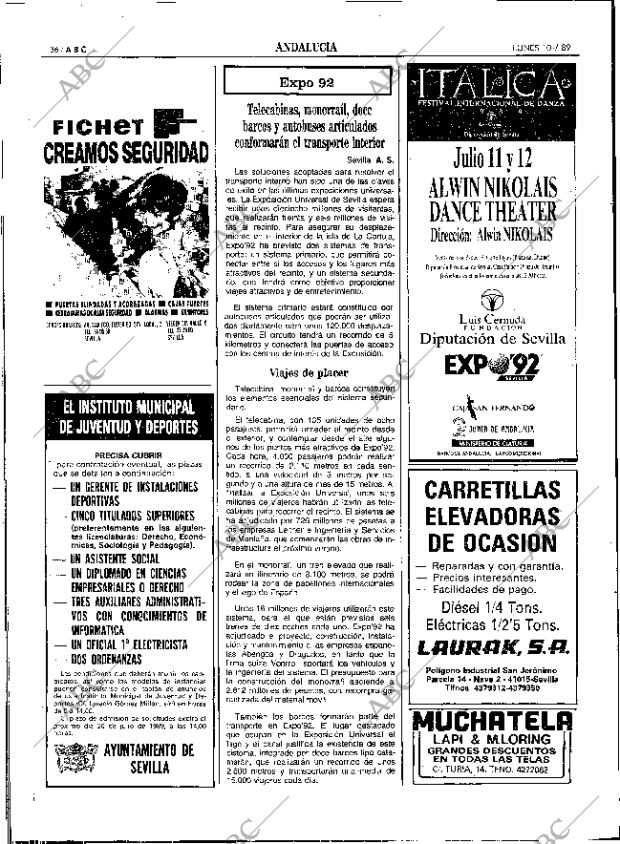 ABC SEVILLA 10-07-1989 página 36