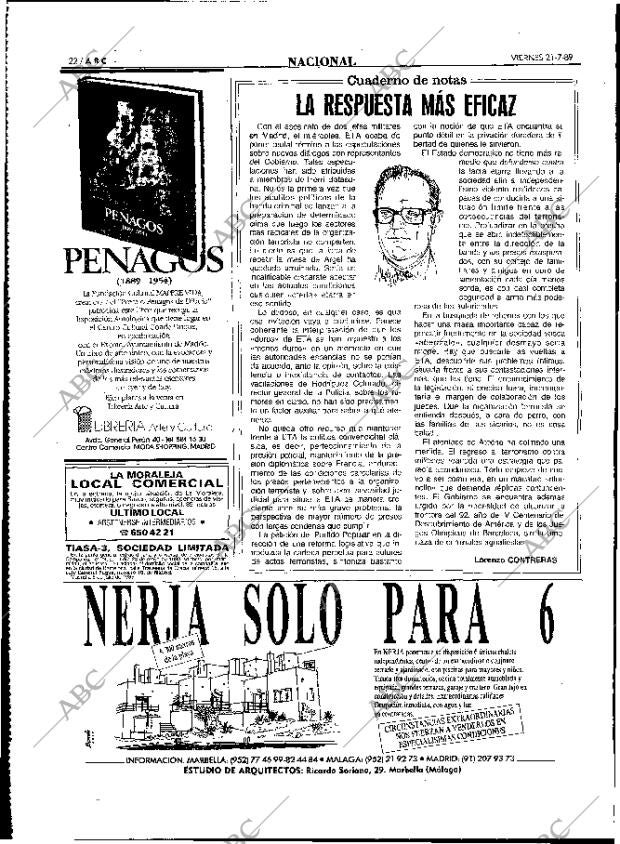 ABC MADRID 21-07-1989 página 22