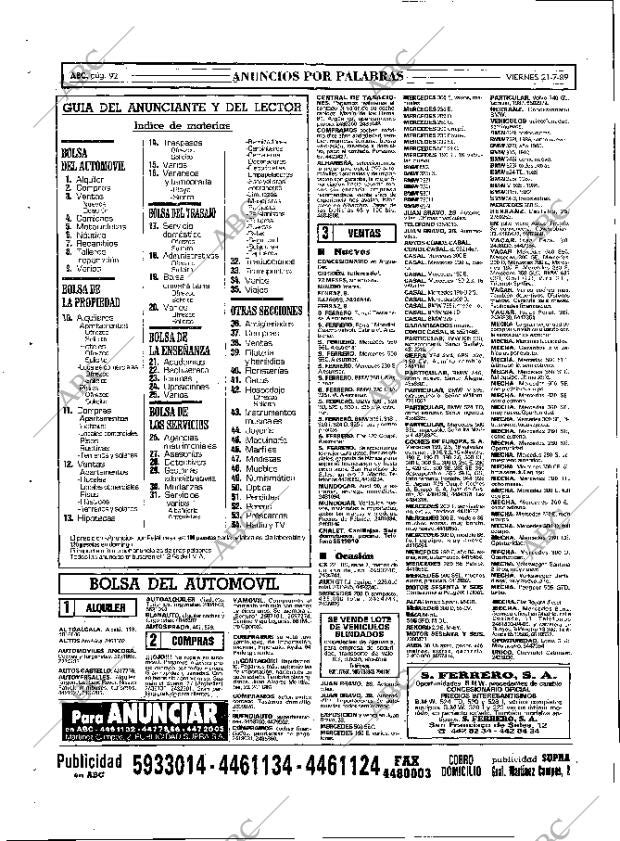 ABC MADRID 21-07-1989 página 92