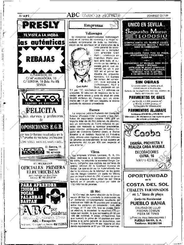 ABC SEVILLA 23-07-1989 página 70