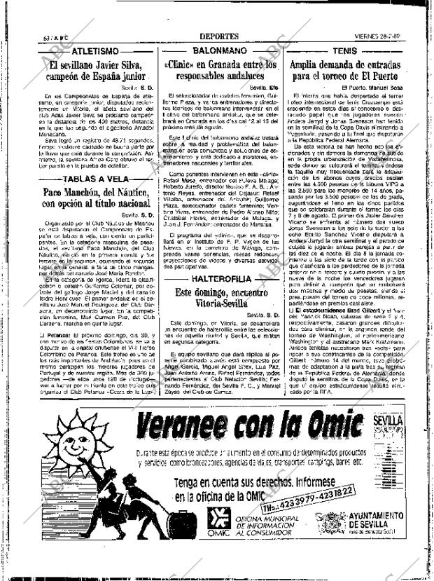 ABC SEVILLA 28-07-1989 página 68