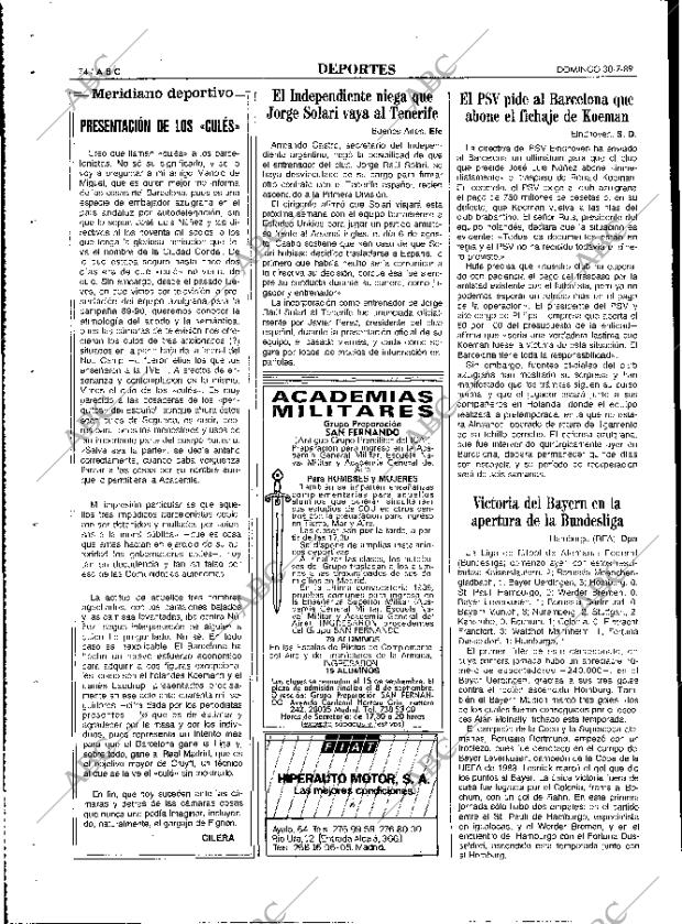 ABC MADRID 30-07-1989 página 74