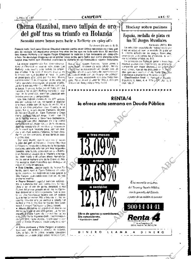 ABC MADRID 31-07-1989 página 57