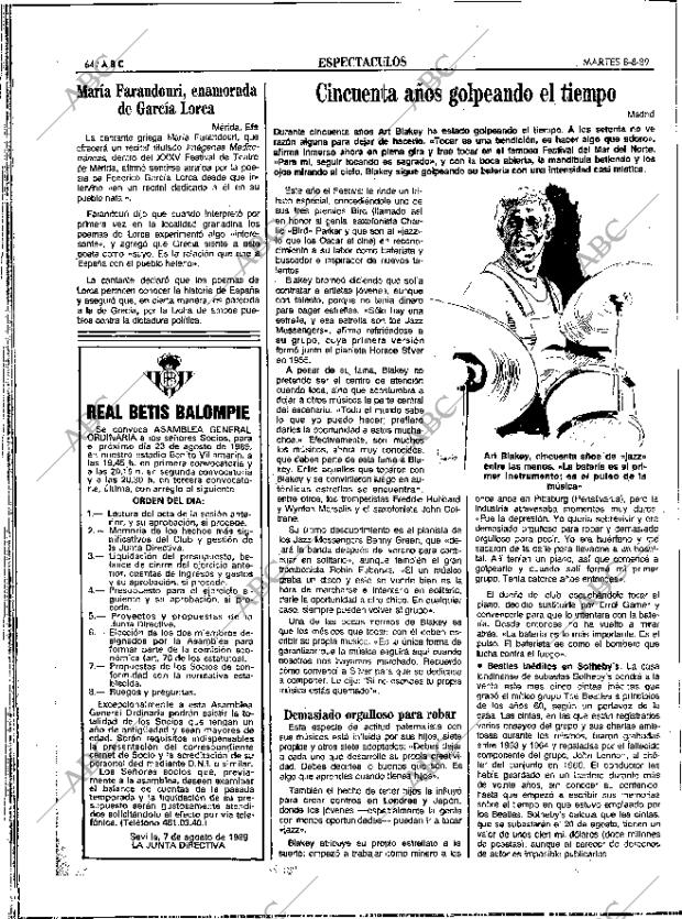 ABC SEVILLA 08-08-1989 página 64