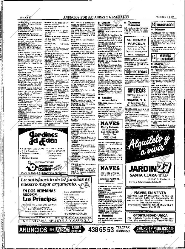 ABC SEVILLA 08-08-1989 página 68