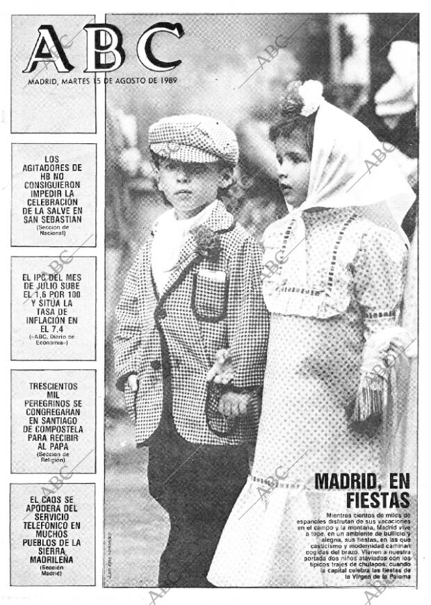 ABC MADRID 15-08-1989 página 1