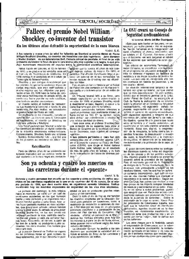 ABC MADRID 15-08-1989 página 43