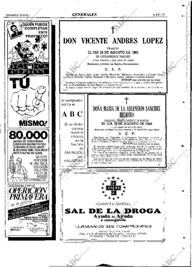 ABC MADRID 20-08-1989 página 77