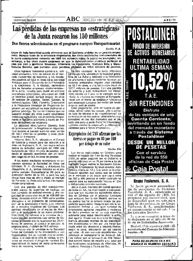 ABC SEVILLA 20-08-1989 página 55