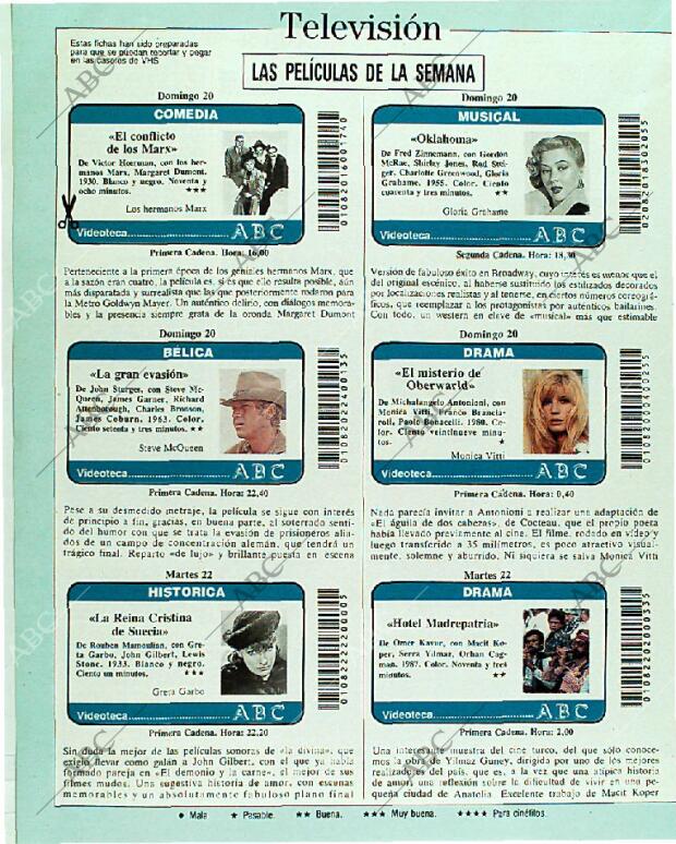 BLANCO Y NEGRO MADRID 20-08-1989 página 124