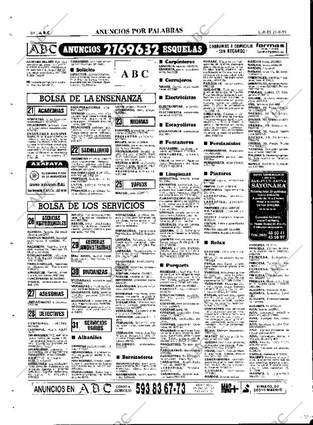 ABC MADRID 21-08-1989 página 84