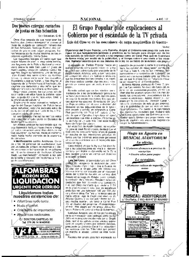 ABC MADRID 27-08-1989 página 17