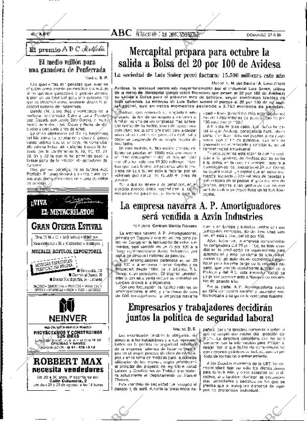 ABC MADRID 27-08-1989 página 40