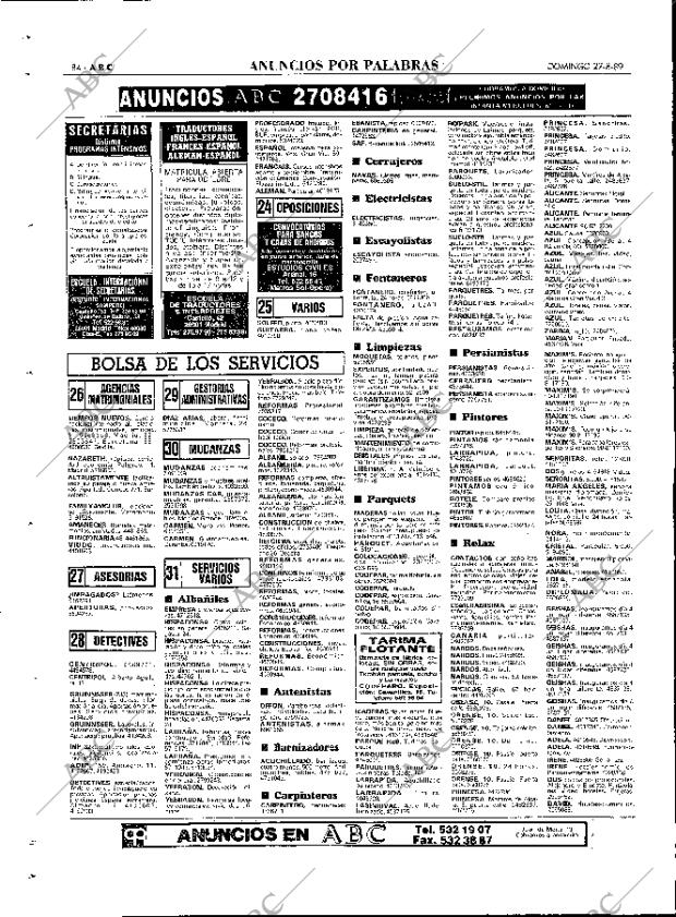 ABC MADRID 27-08-1989 página 84