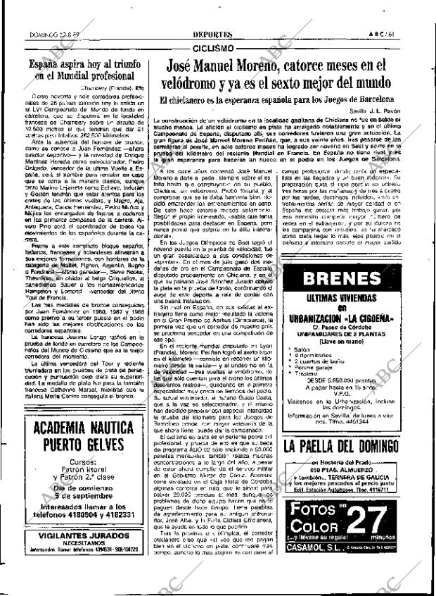 ABC SEVILLA 27-08-1989 página 61