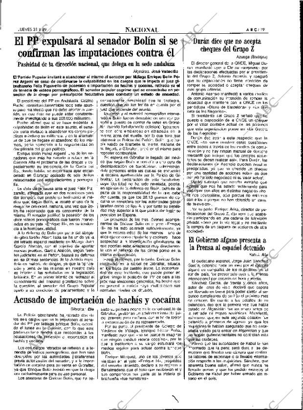 ABC MADRID 31-08-1989 página 19