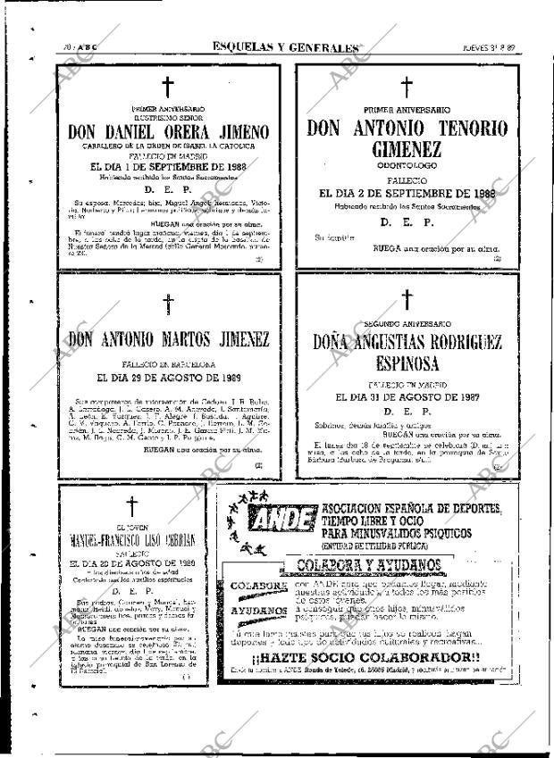 ABC MADRID 31-08-1989 página 70