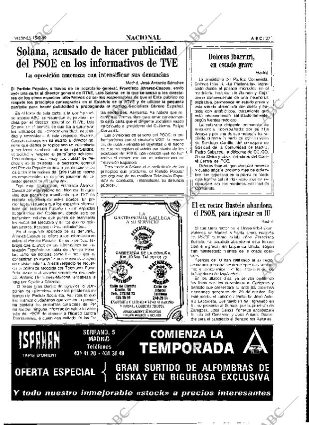 ABC MADRID 15-09-1989 página 27