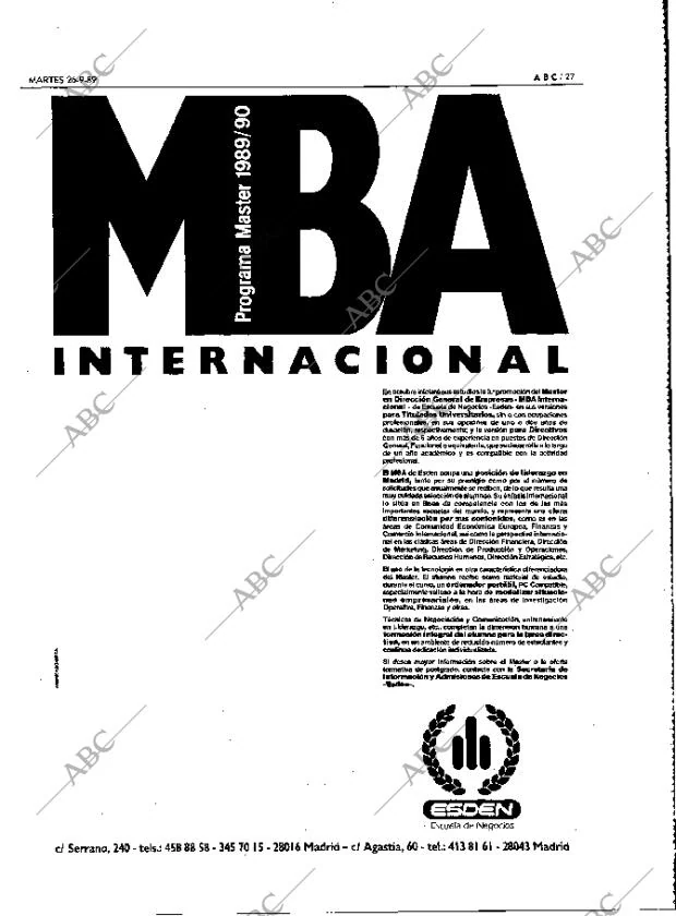 ABC MADRID 26-09-1989 página 27