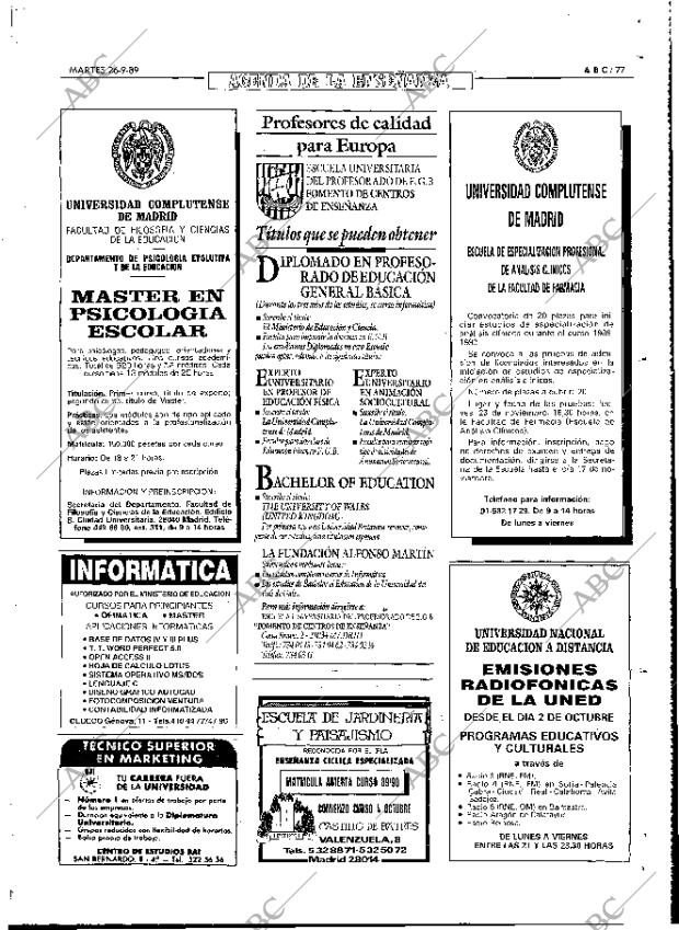 ABC MADRID 26-09-1989 página 77