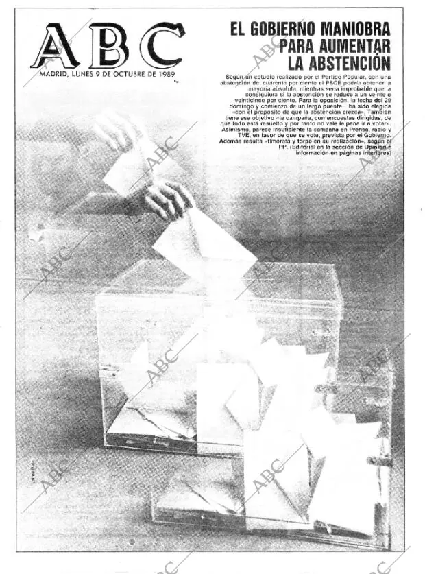 ABC MADRID 09-10-1989 página 1
