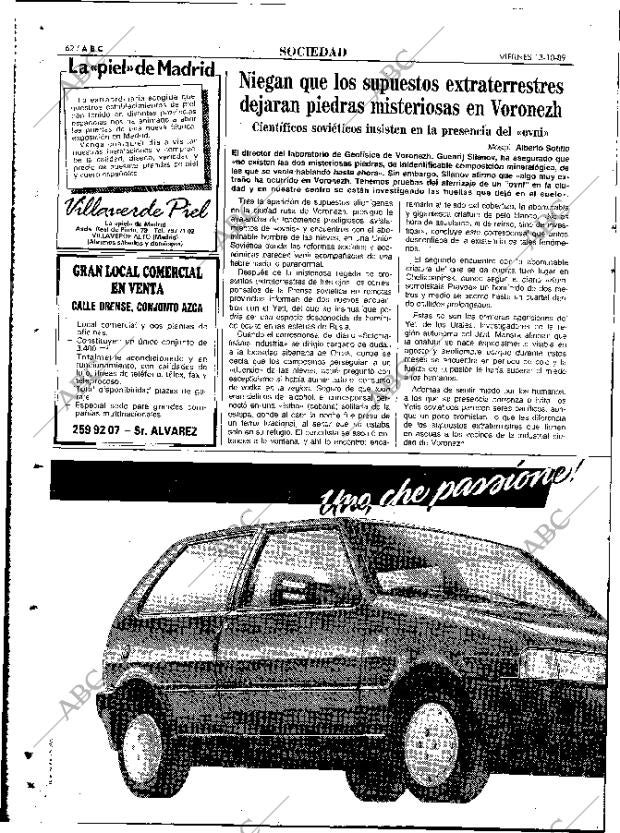 ABC MADRID 13-10-1989 página 62