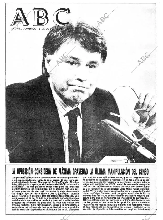 ABC MADRID 15-10-1989 página 1