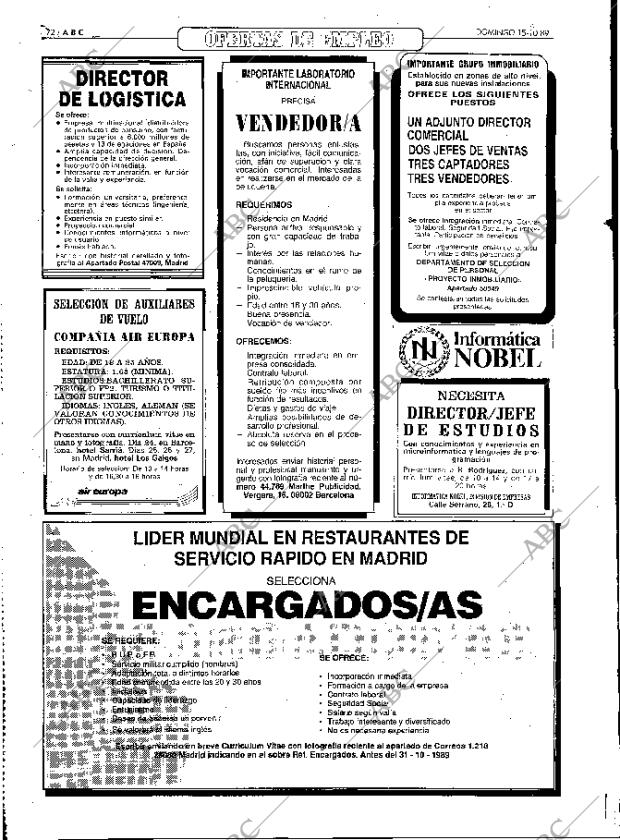 ABC MADRID 15-10-1989 página 72