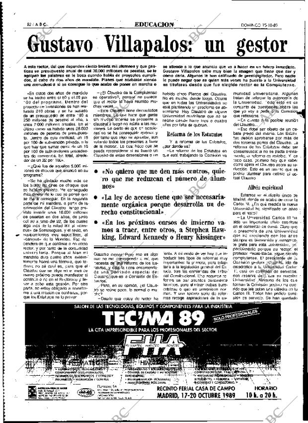 ABC MADRID 15-10-1989 página 82