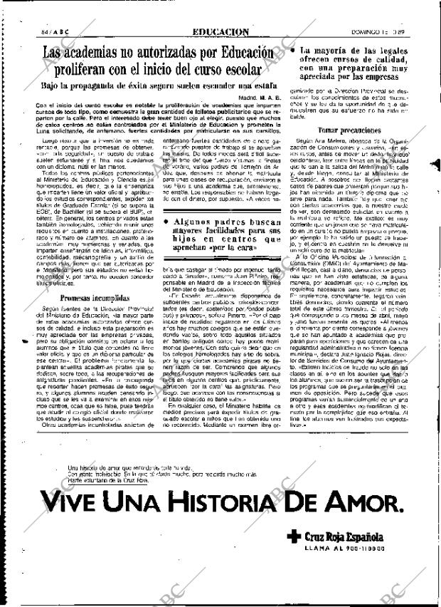 ABC MADRID 15-10-1989 página 84