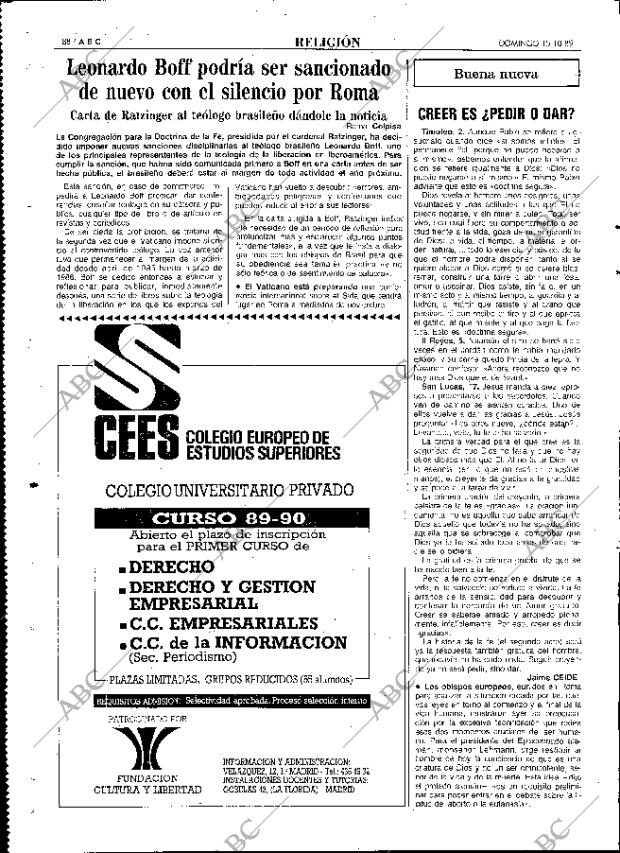 ABC MADRID 15-10-1989 página 88