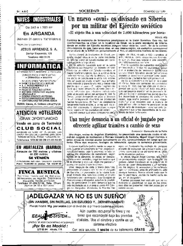 ABC MADRID 22-10-1989 página 84