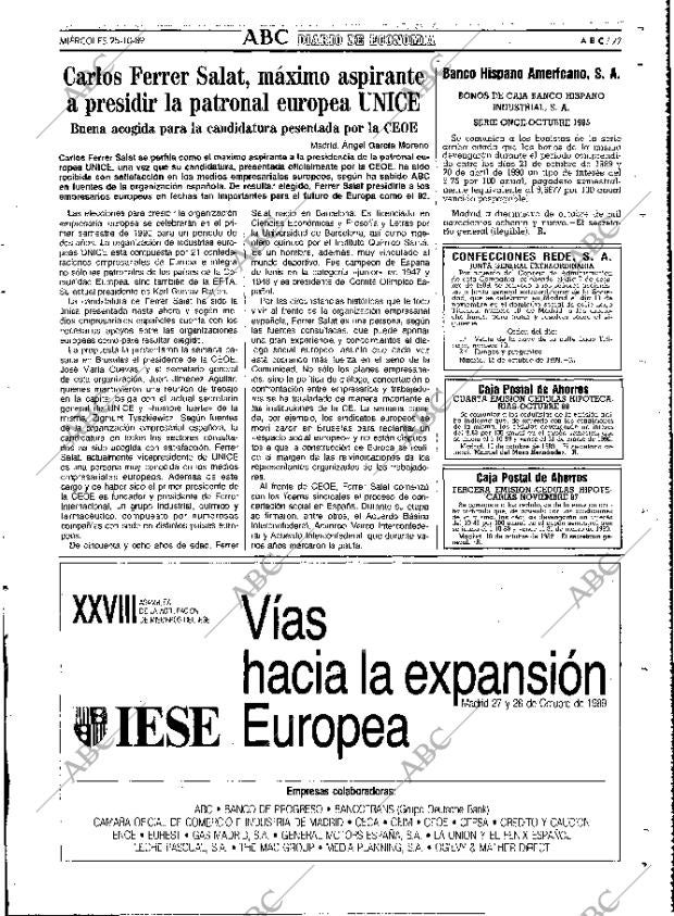 ABC MADRID 25-10-1989 página 77