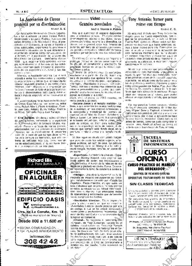 ABC MADRID 25-10-1989 página 96