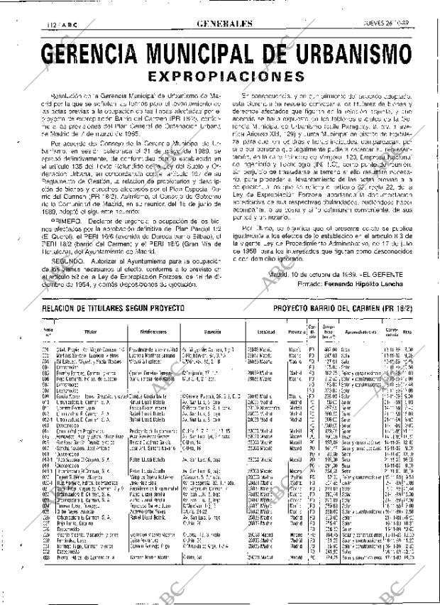 ABC MADRID 26-10-1989 página 112