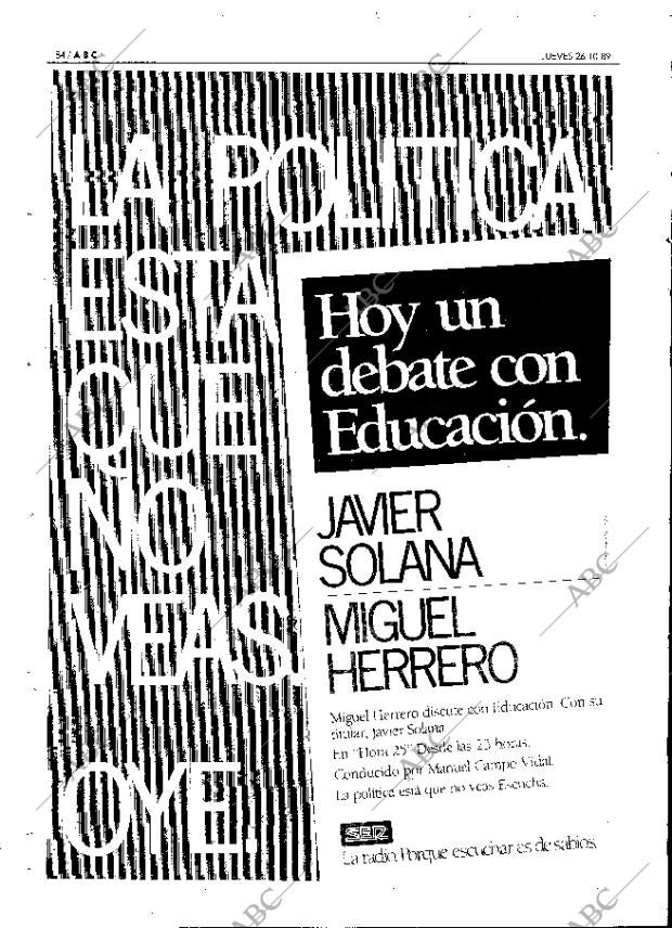 ABC MADRID 26-10-1989 página 84