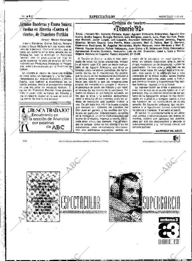 ABC SEVILLA 01-11-1989 página 74