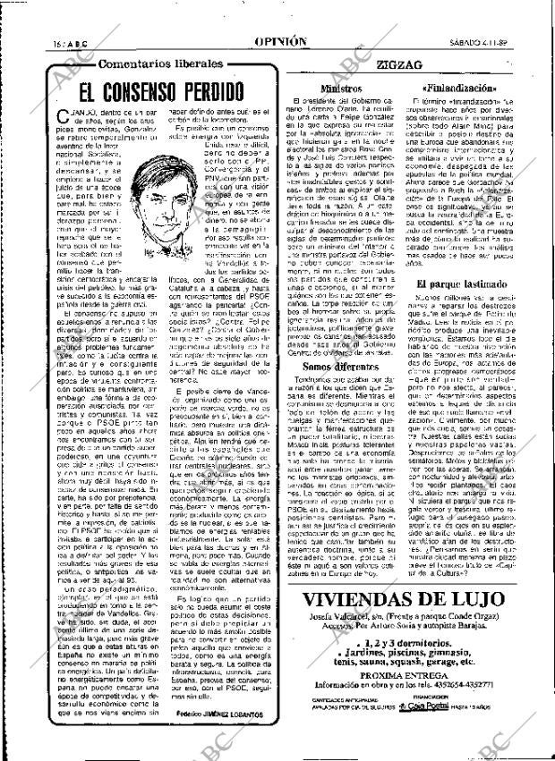 ABC MADRID 04-11-1989 página 16