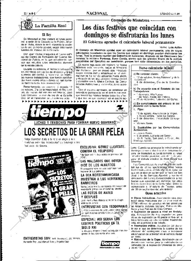 ABC MADRID 04-11-1989 página 22