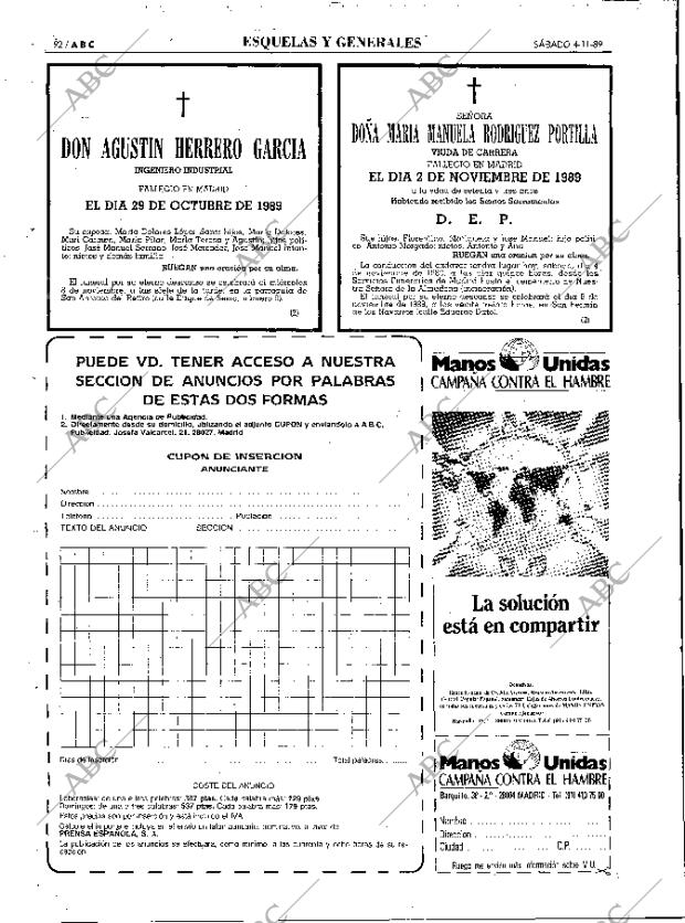 ABC MADRID 04-11-1989 página 92