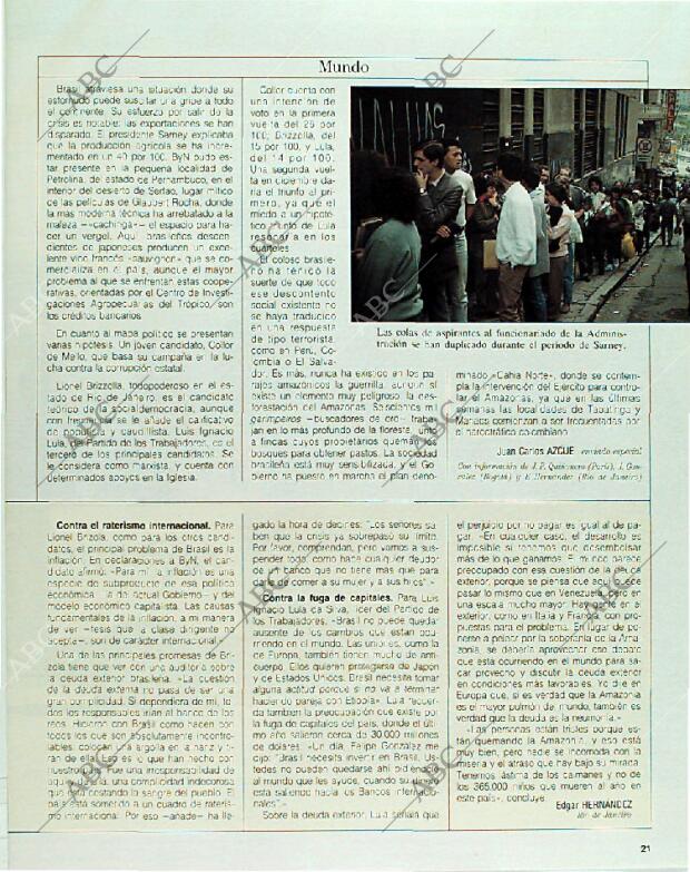 BLANCO Y NEGRO MADRID 12-11-1989 página 21