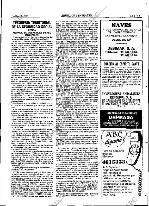 ABC SEVILLA 13-11-1989 página 115