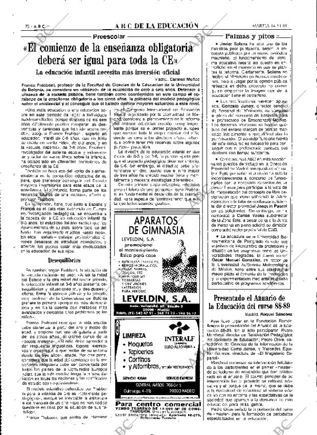 ABC MADRID 14-11-1989 página 72
