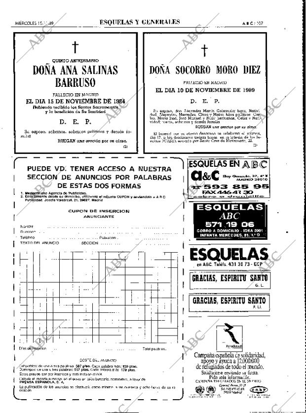 ABC MADRID 15-11-1989 página 107