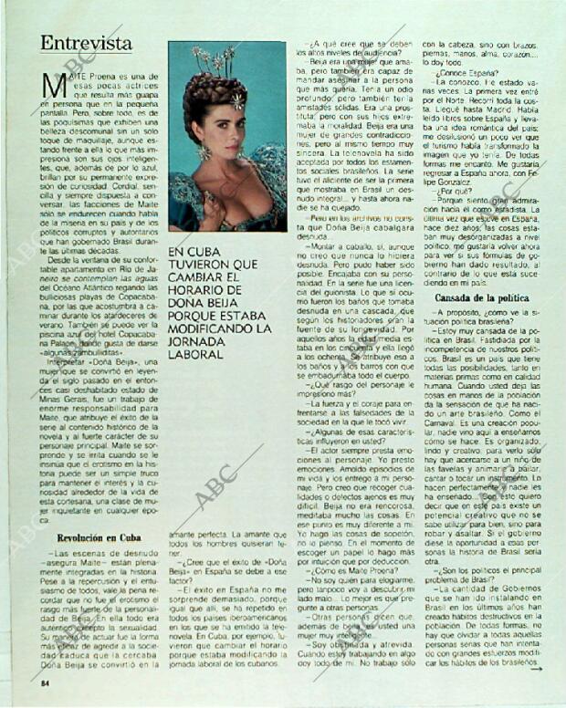 BLANCO Y NEGRO MADRID 19-11-1989 página 84