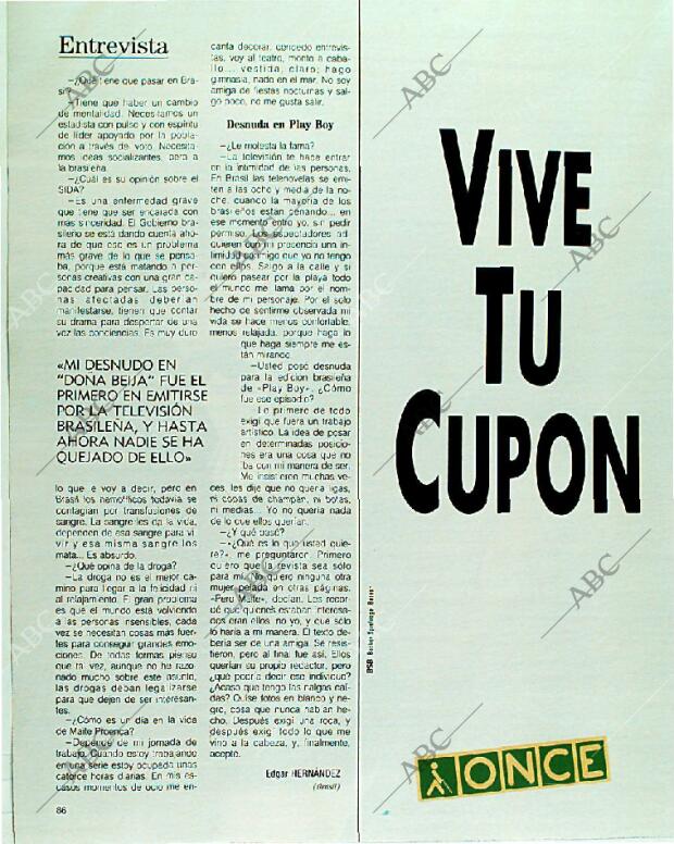 BLANCO Y NEGRO MADRID 19-11-1989 página 86