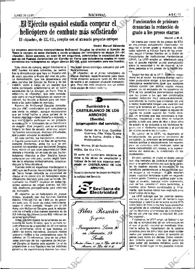 ABC SEVILLA 20-11-1989 página 23