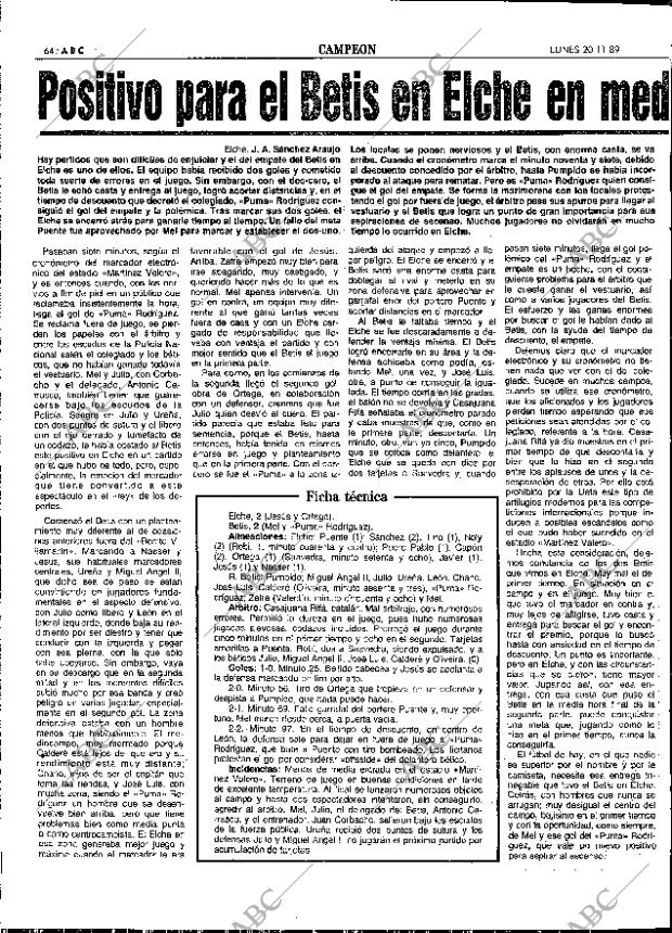 ABC SEVILLA 20-11-1989 página 64